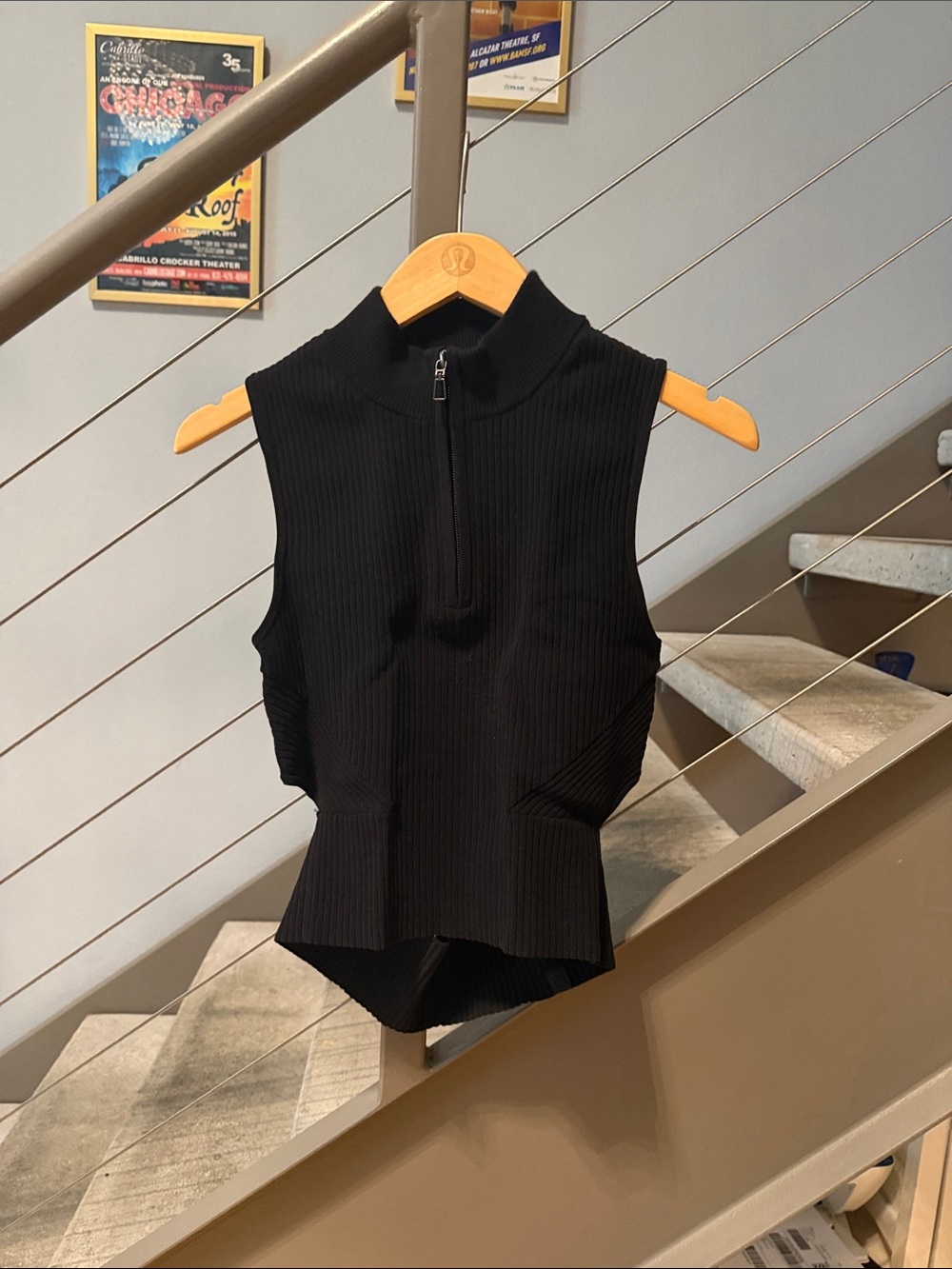 Lululemon Open Back Half-Zip Sweater Black Size M - Picture 2 of 3